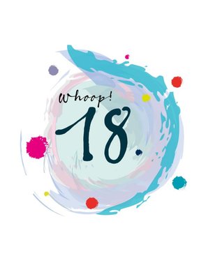 Modern Watercolour Whoop 18 Birthday Card