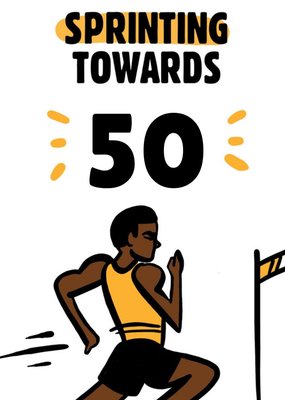 Olympic Male Sprinter 50th Birthday Card