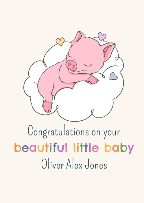 Congratulations On Your Beautiful Little Baby Card
