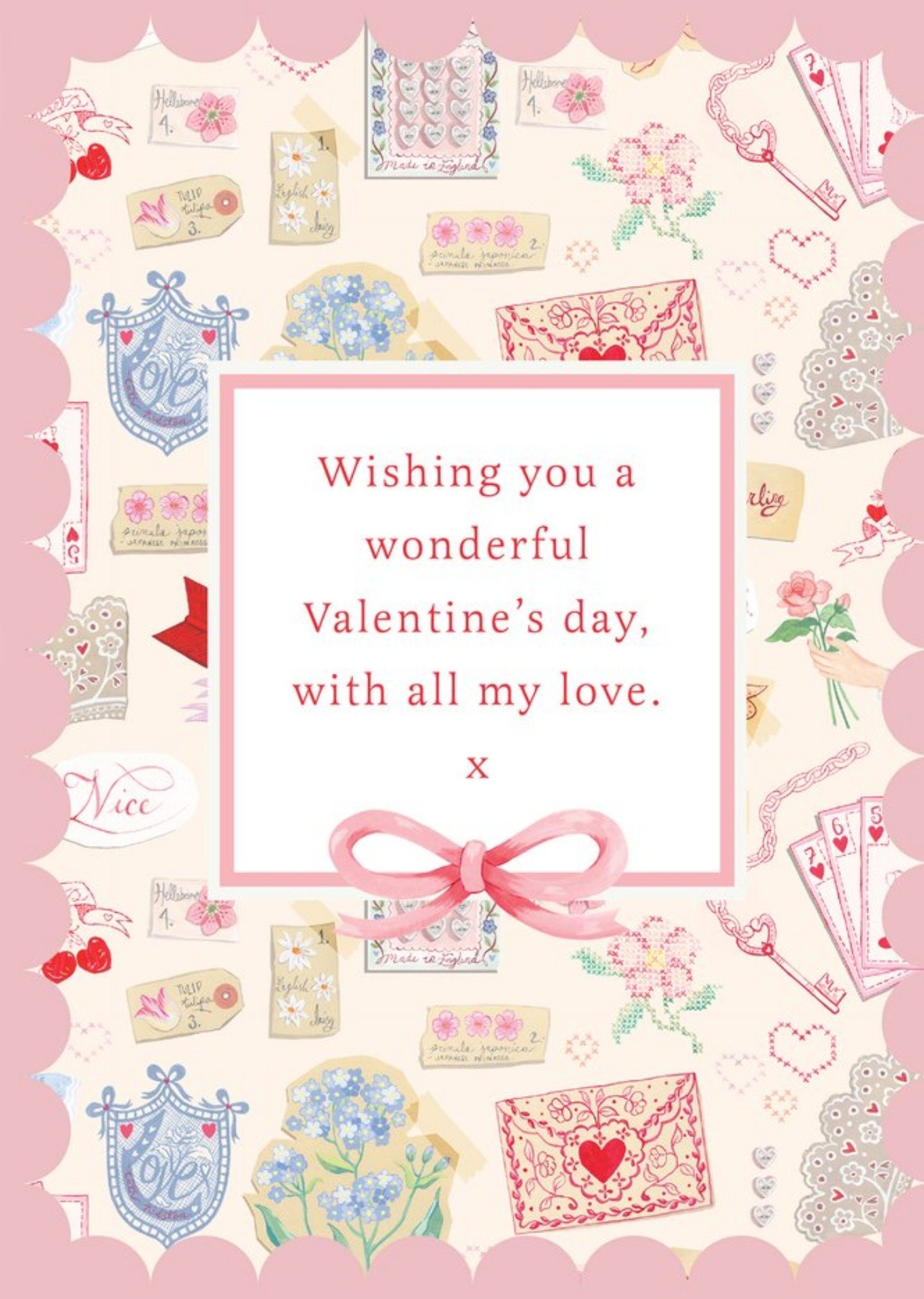Cath Kidston Wishing You A Wonderful Valentine's Day Card