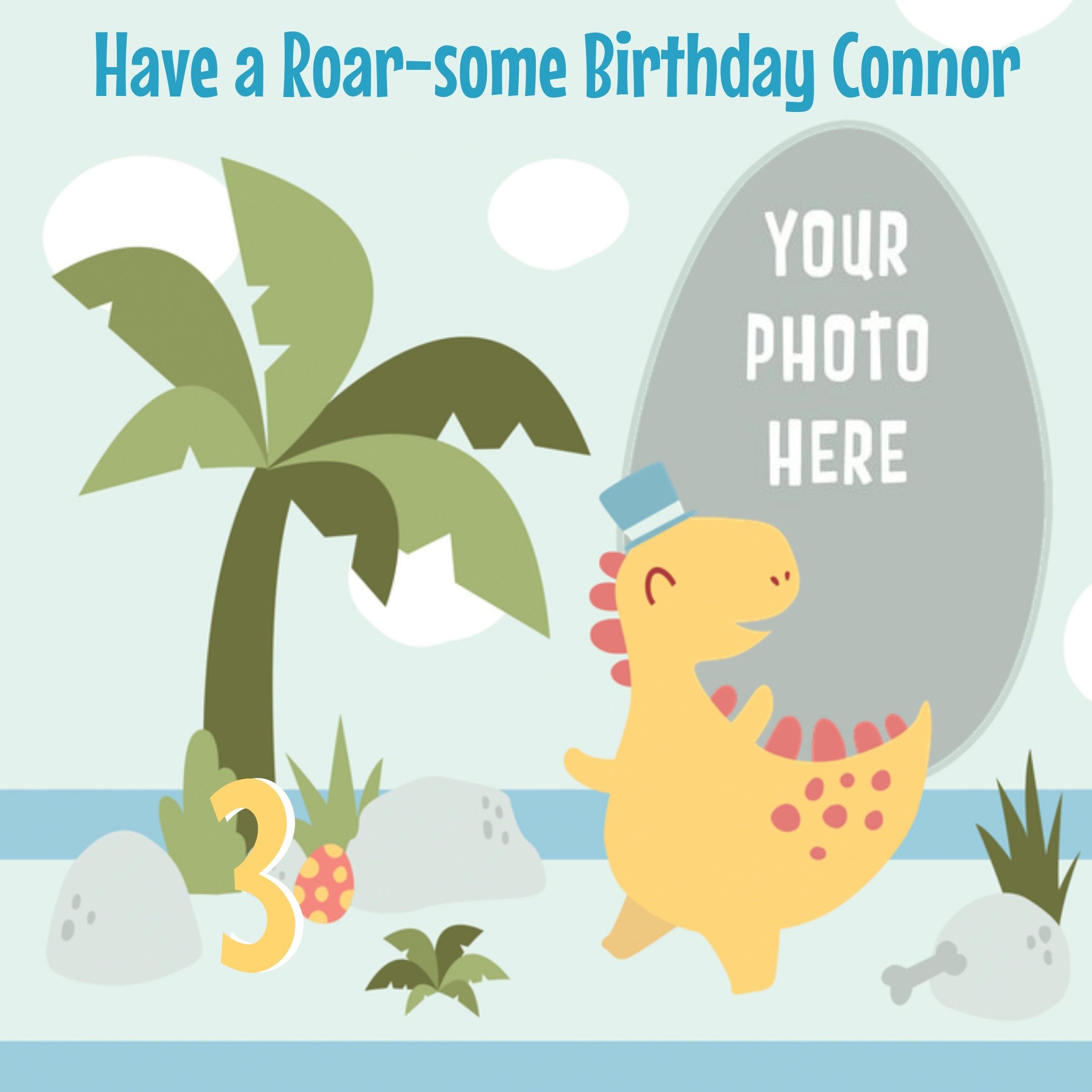 Moonpig Cartoon Dinosaur Have A Roar-Some Birthday Photo Card