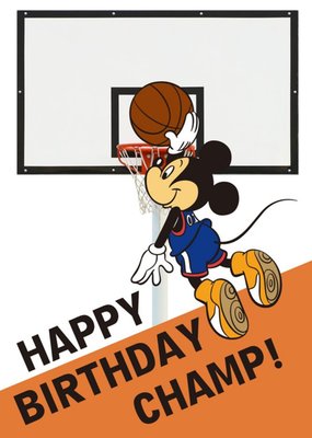 Disney Mickey Mouse Basket Ball Champ Birthday Card