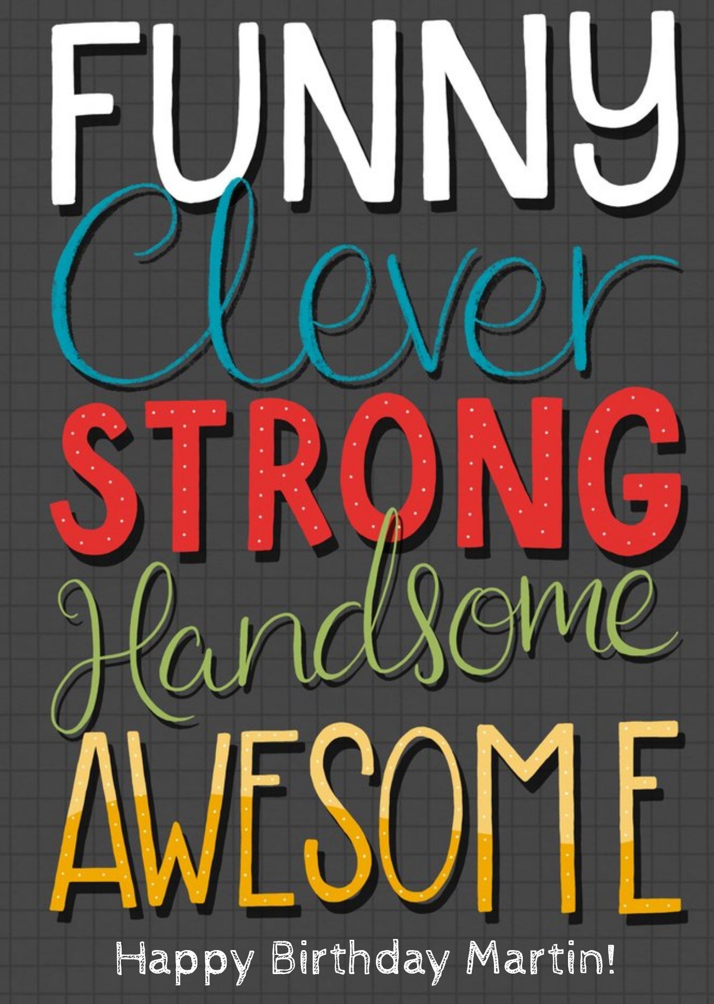 Moonpig Funny Clever Strong Handsome Awesome Personalised Happy Birthday Card