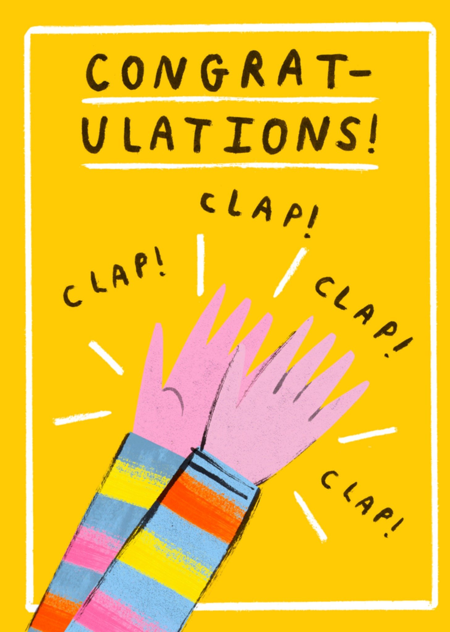 Moonpig Congratulations Illustrated Clapping Hands Card