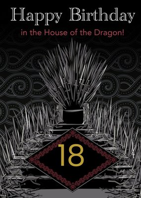 House Of The Dragon 18th Birthday Card
