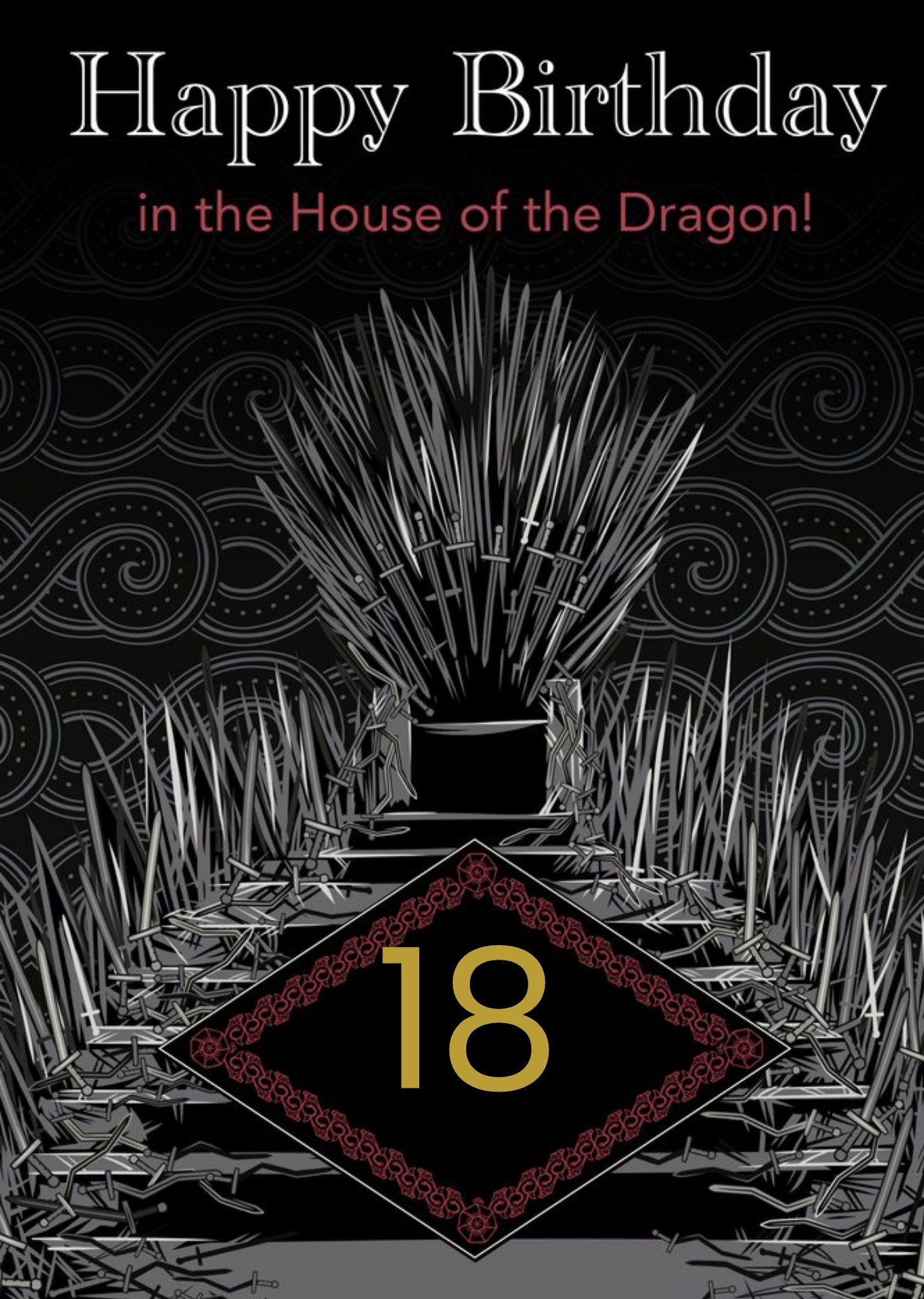 Game Of thrones House Of the Dragon 18th Birthday Card