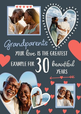 The Greatest Example For 30 Years Photo Upload Anniversary Card
