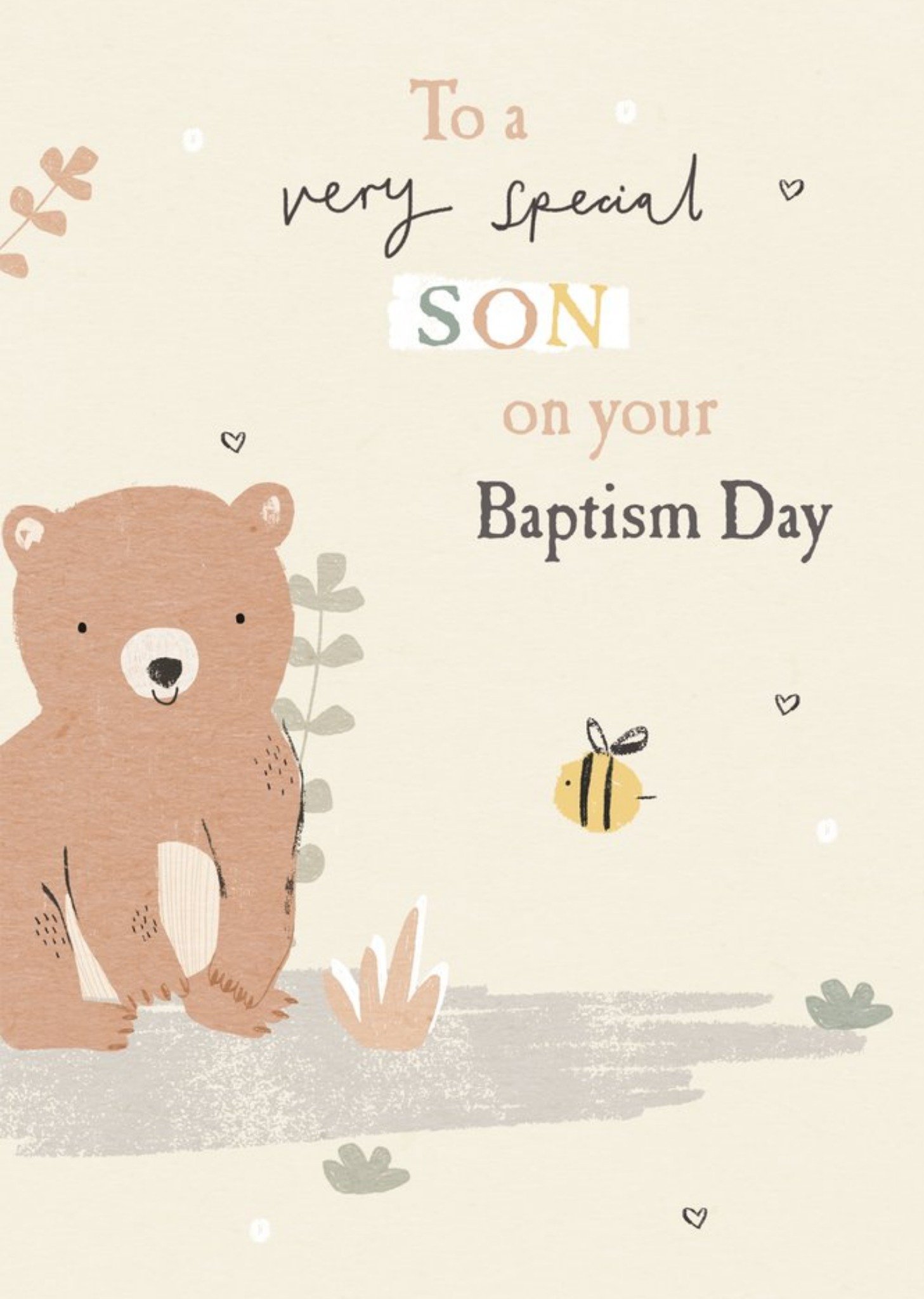 Moonpig Cute Illustrated To A Very Special Son Baptism Card