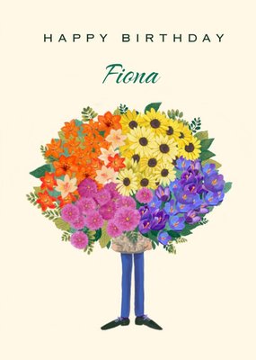 Illustrated Large Floral Bouquet Birthday Card