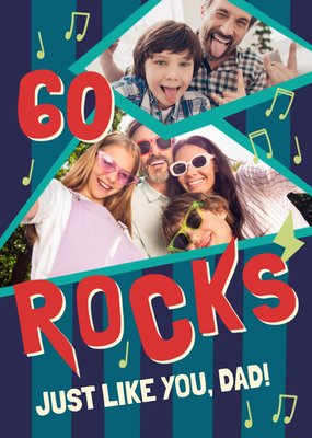60 Rocks Photo Upload Dad Birthday Card