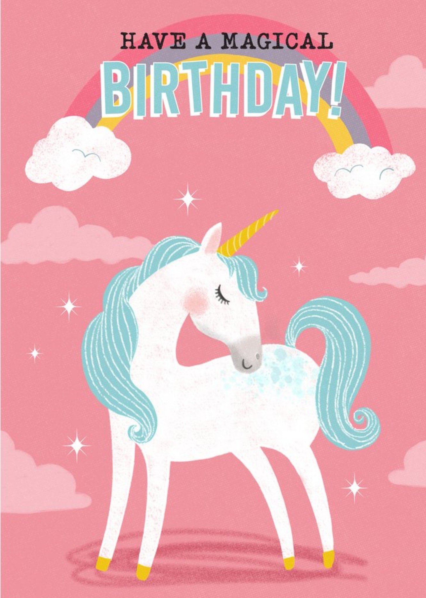 Moonpig Unicorn And Rainbow Have A Magical Birthday Card