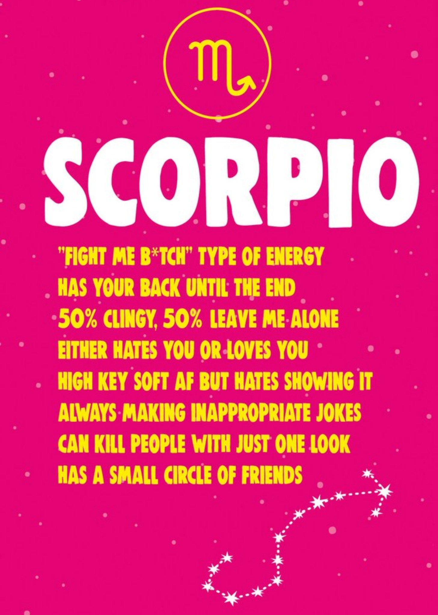 Moonpig Cheeky Chops Scorpio Star Sign Birthday Card