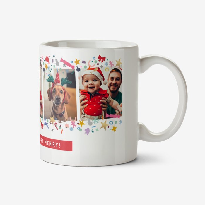 Eat Drink & Be Merry Photo Upload Christmas Mug
