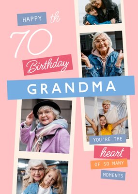 Happy 70th Birthday Grandma Photo Upload Card