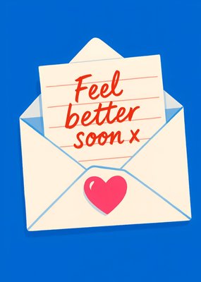 Feel Better Soon Envelope Illustrated Get Well Card