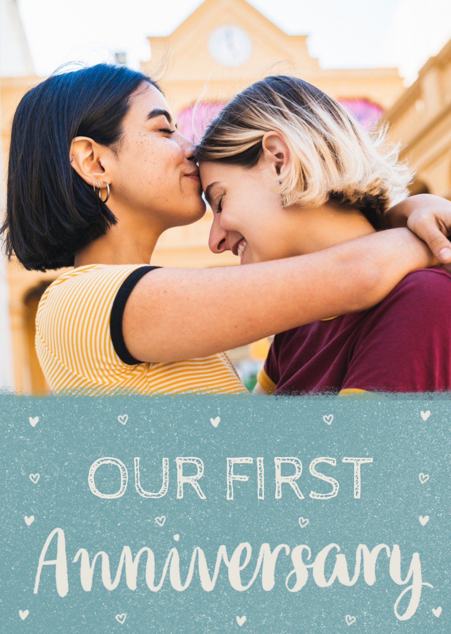 Moonpig Loving Our First Anniversary LGBTQa+ Photo Upload Anniversary Card