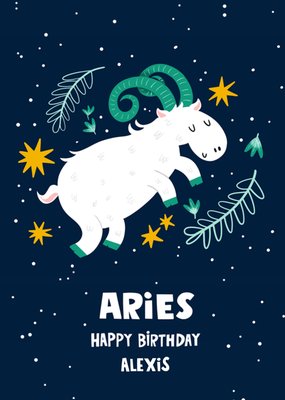 Star Sign Aries Birthday Card