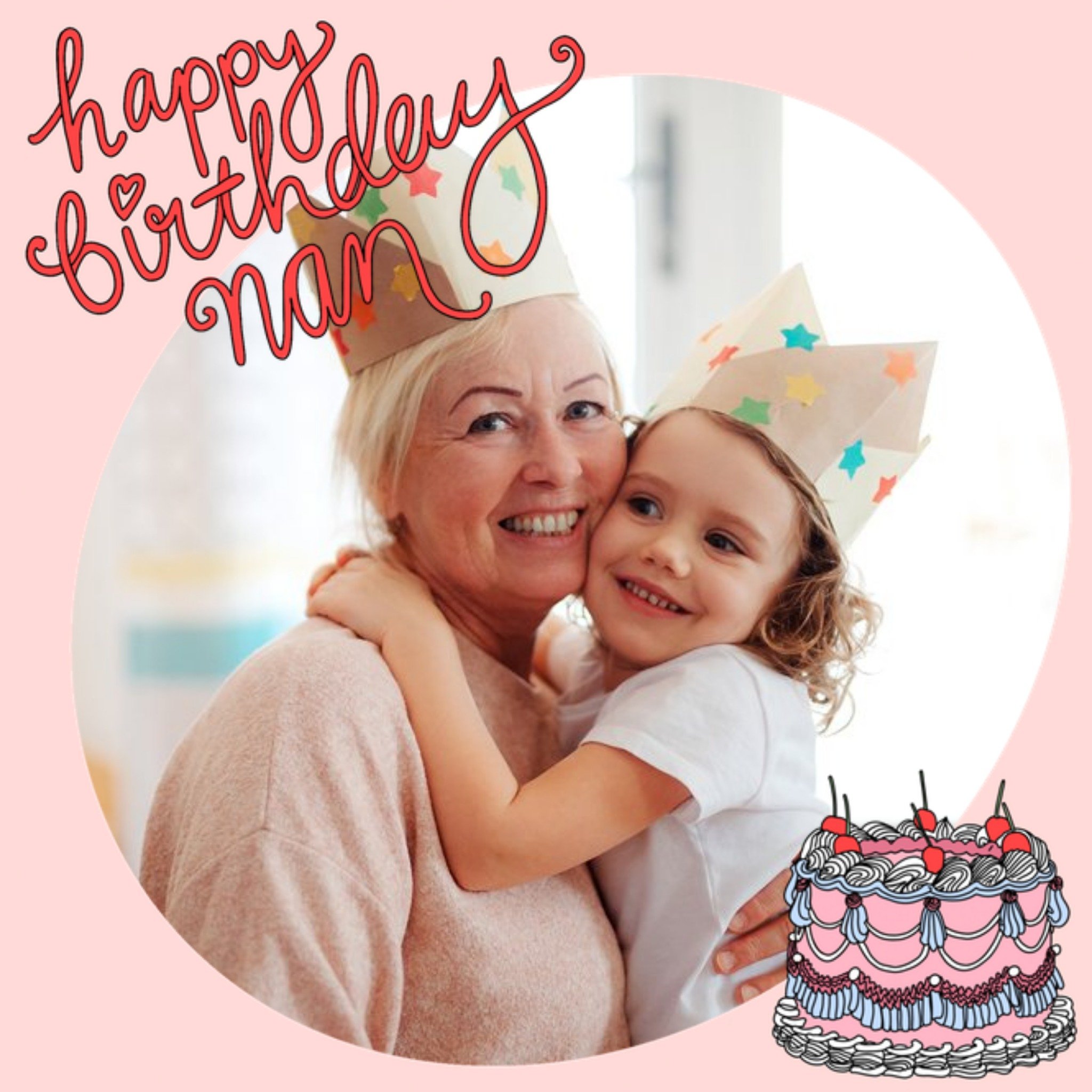 Moonpig Aleisha Earp Pink Photo Frame Nan Birthday Card