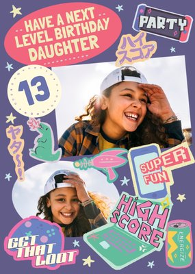 Next Level Birthday Daughter 13 Today Photo Upload Birthday Card