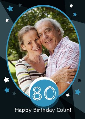 80th Birthday Photo Upload Card