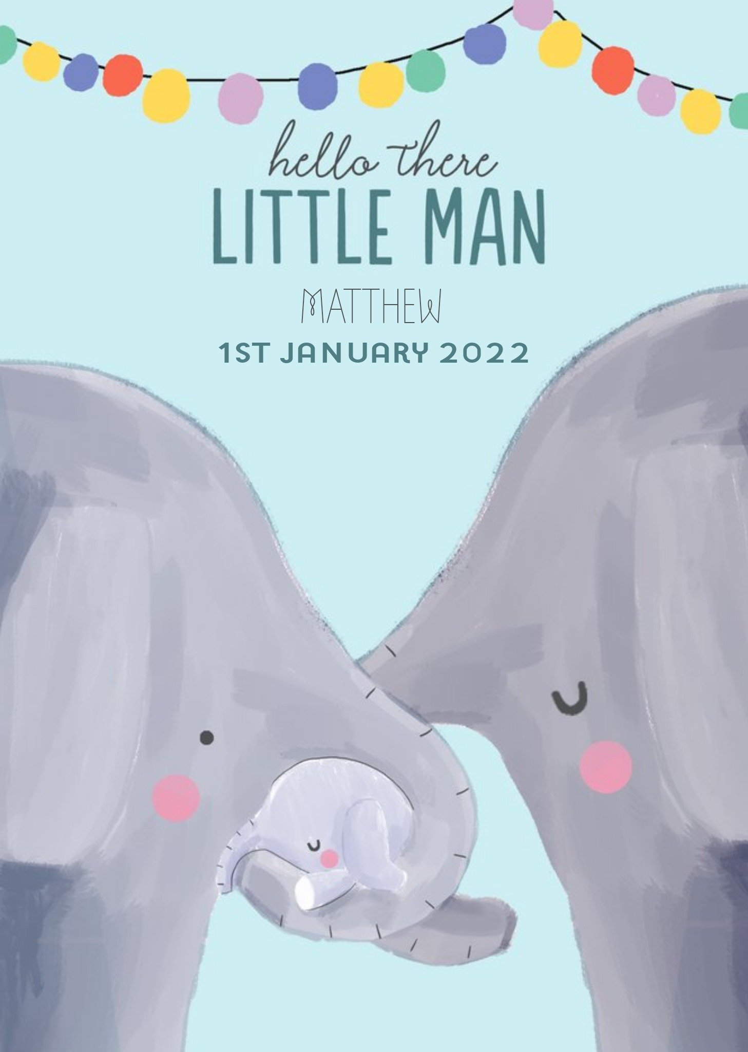 Moonpig Cute Hello There Little Man Baby Card