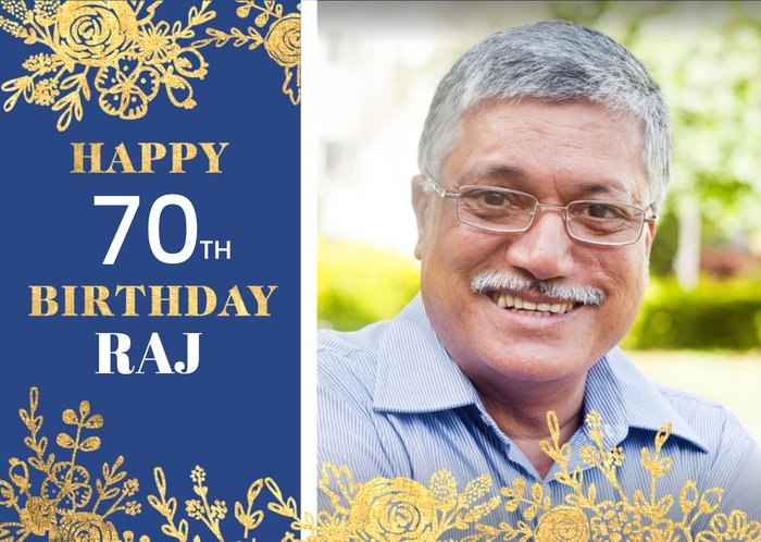 70th Birthday Photo Upload Card