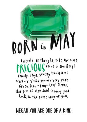 Born In May Personalised Birthday Card