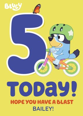 Bluey 5 Today Birthday Card