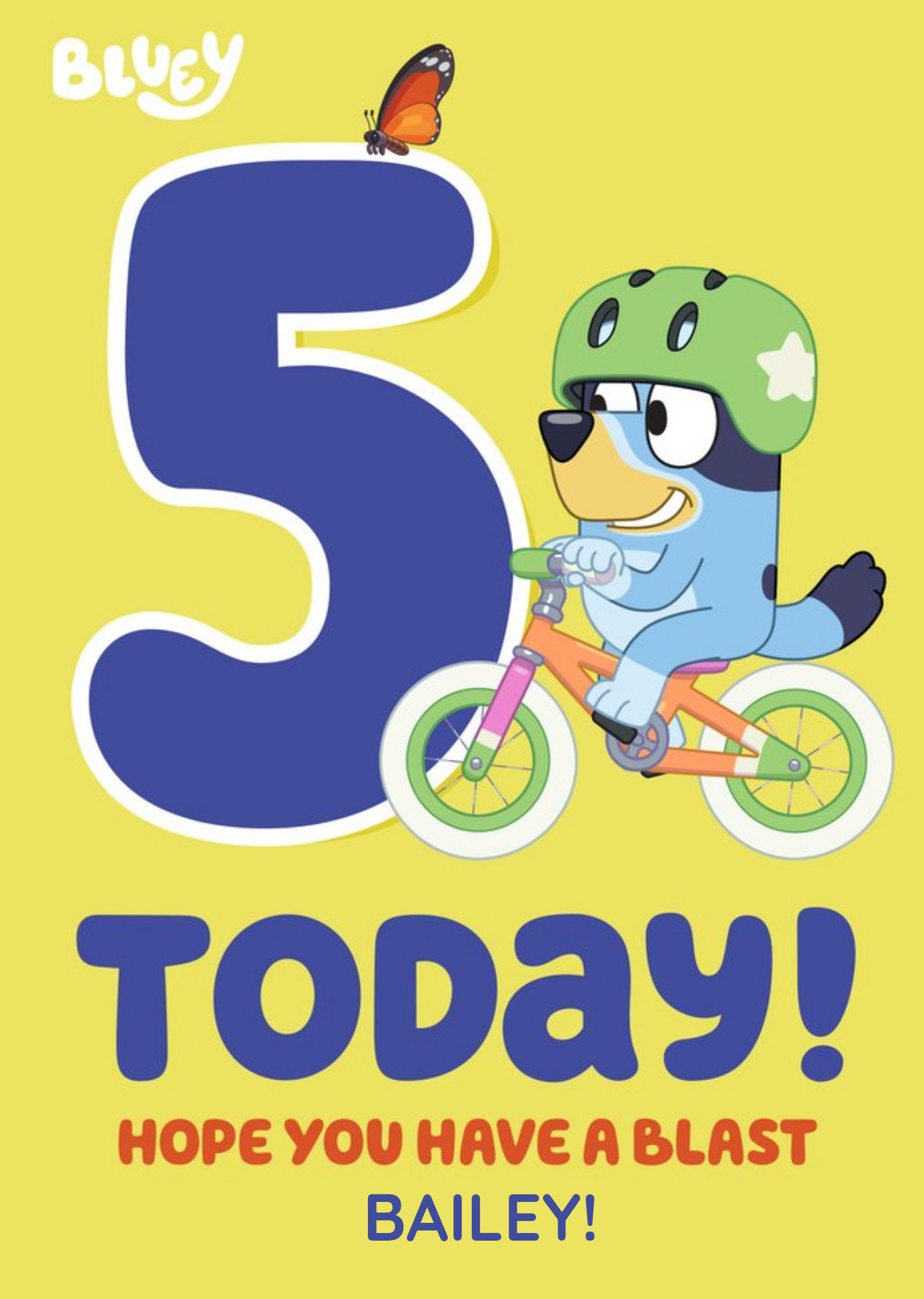 Bbc Bluey 5 Today Birthday Card