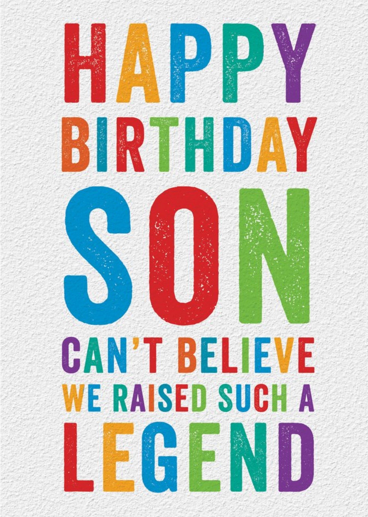 Moonpig Brainbox Candy Typographic Son Happy Birthday Card