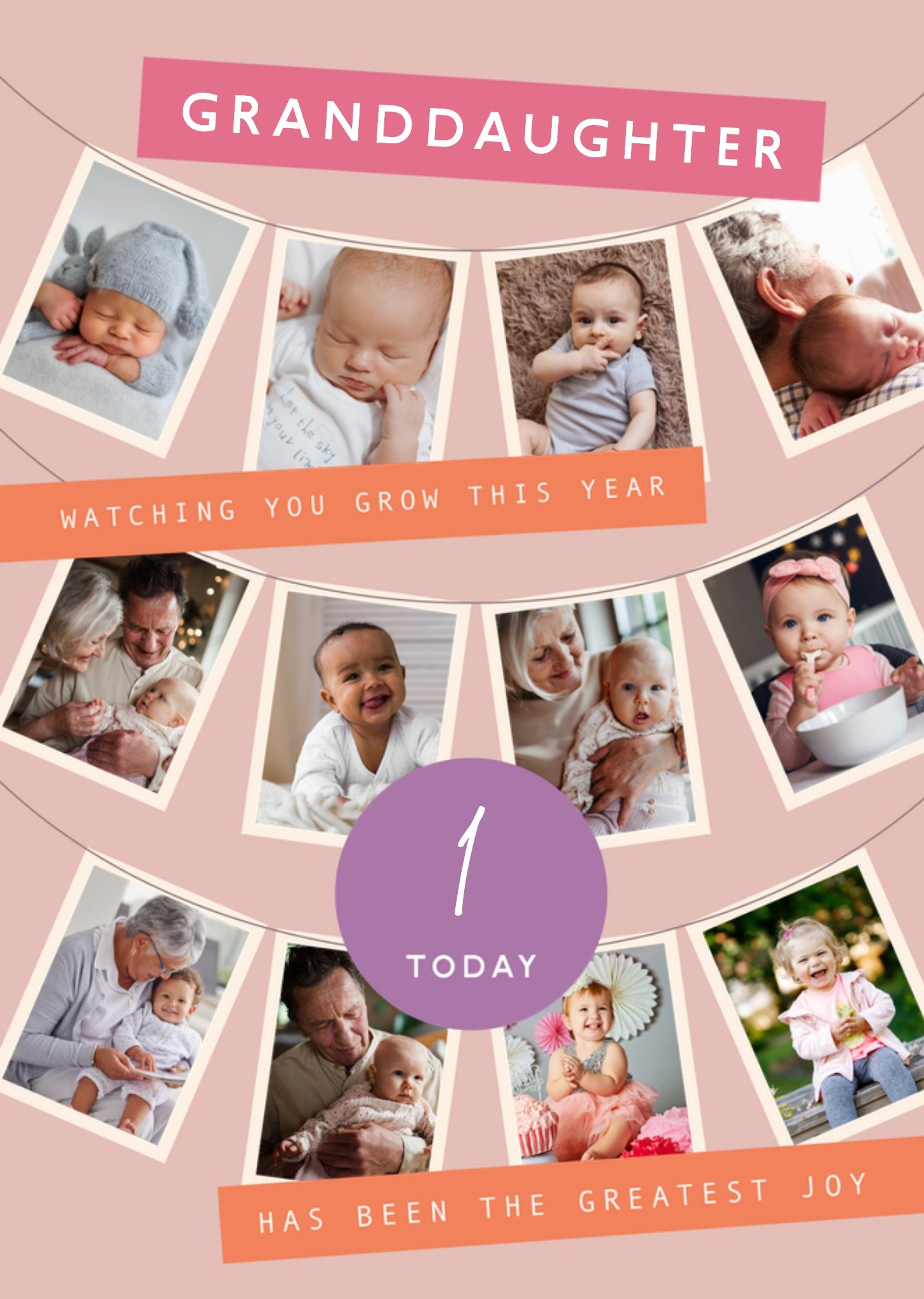 Moonpig Granddaughter Photo Upload 1st Birthday Card