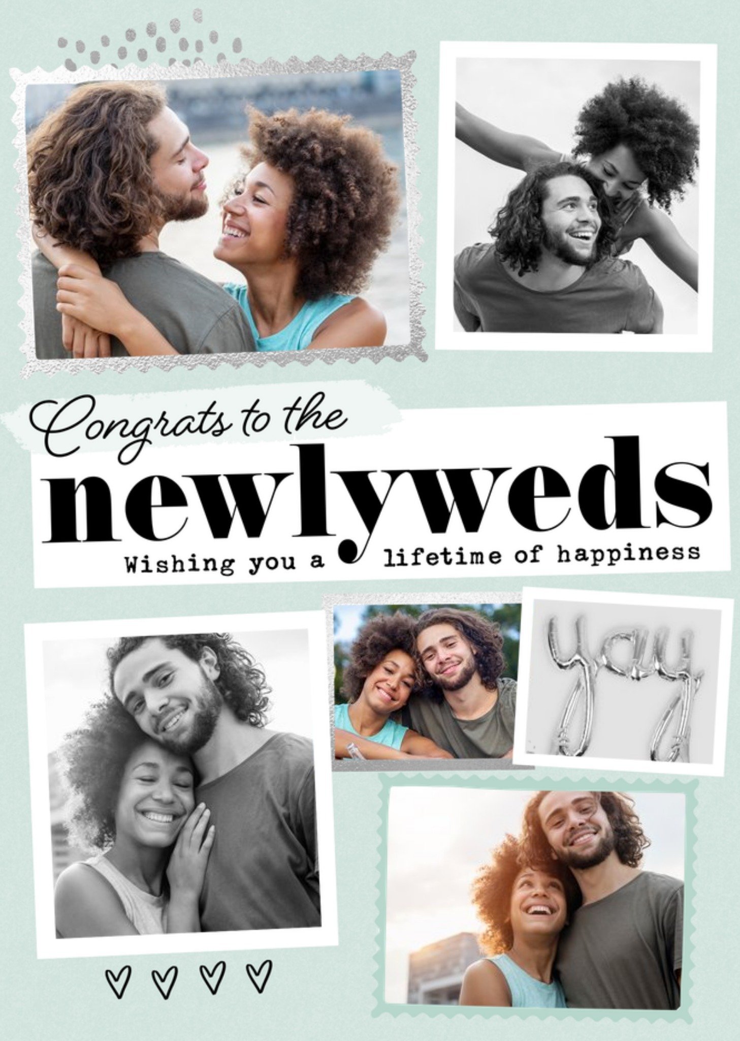 Moonpig Congrats To The Newly Weds Multiple Photo Upload Wedding Congratulations Card