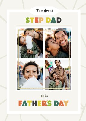 To A Great Step Dad This Father's Day Photo Upload Card