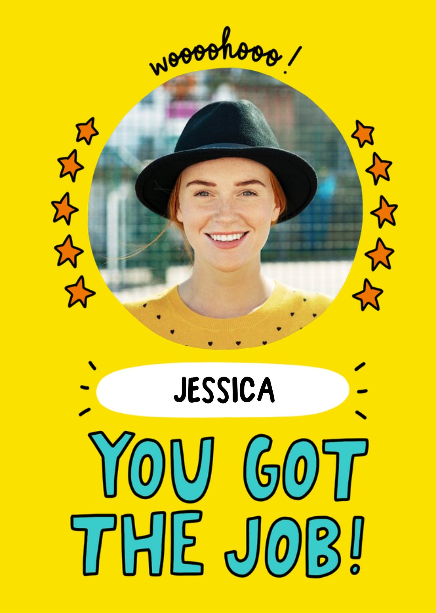 Moonpig Angela Chick Fun Photo Upload You Got The Job Card