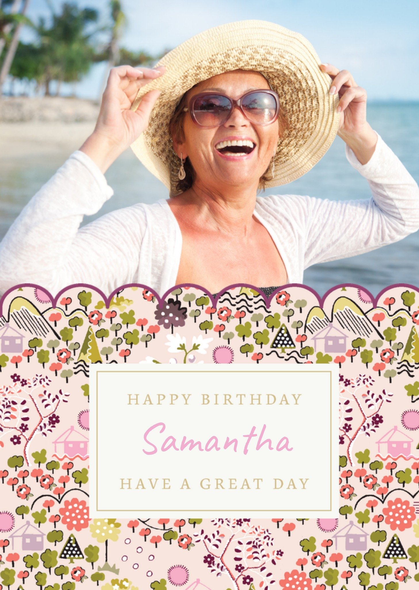 Cath Kidston Have A Great Day Photo Upload Happy Birthday Card
