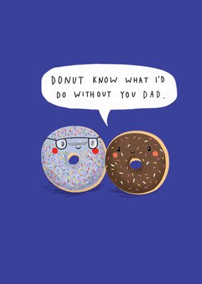 Cute Doughnut Illustrated Father's Day Card