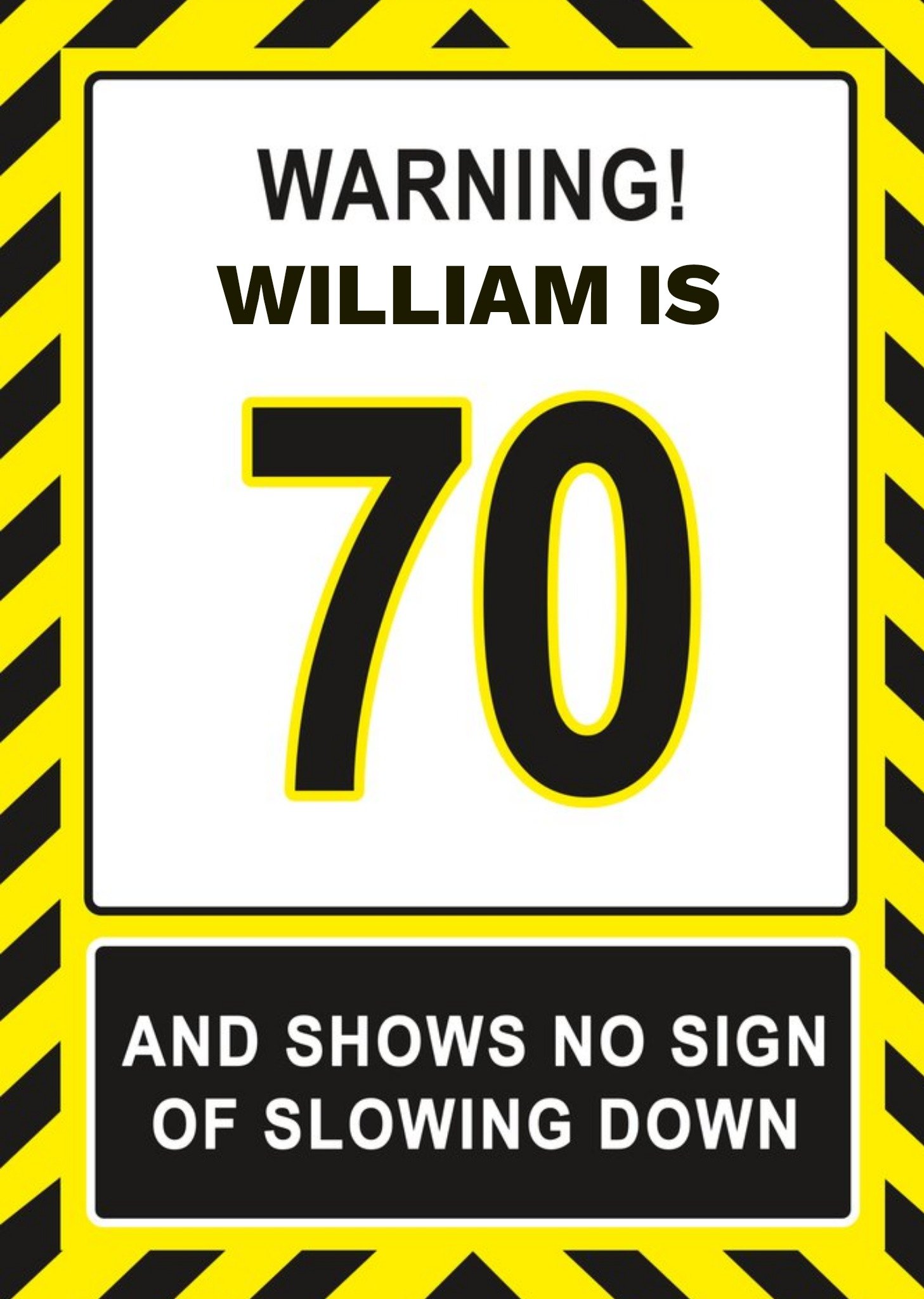 Moonpig Warning 70 And Shows No Sign Of Slowing Down Birthday Card