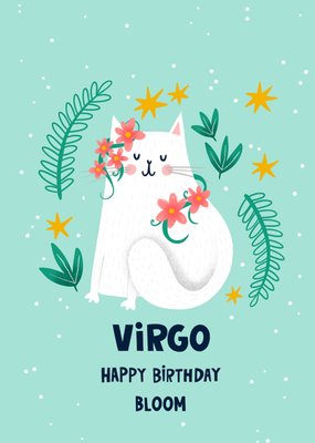 Star Sign Virgo Birthday Card