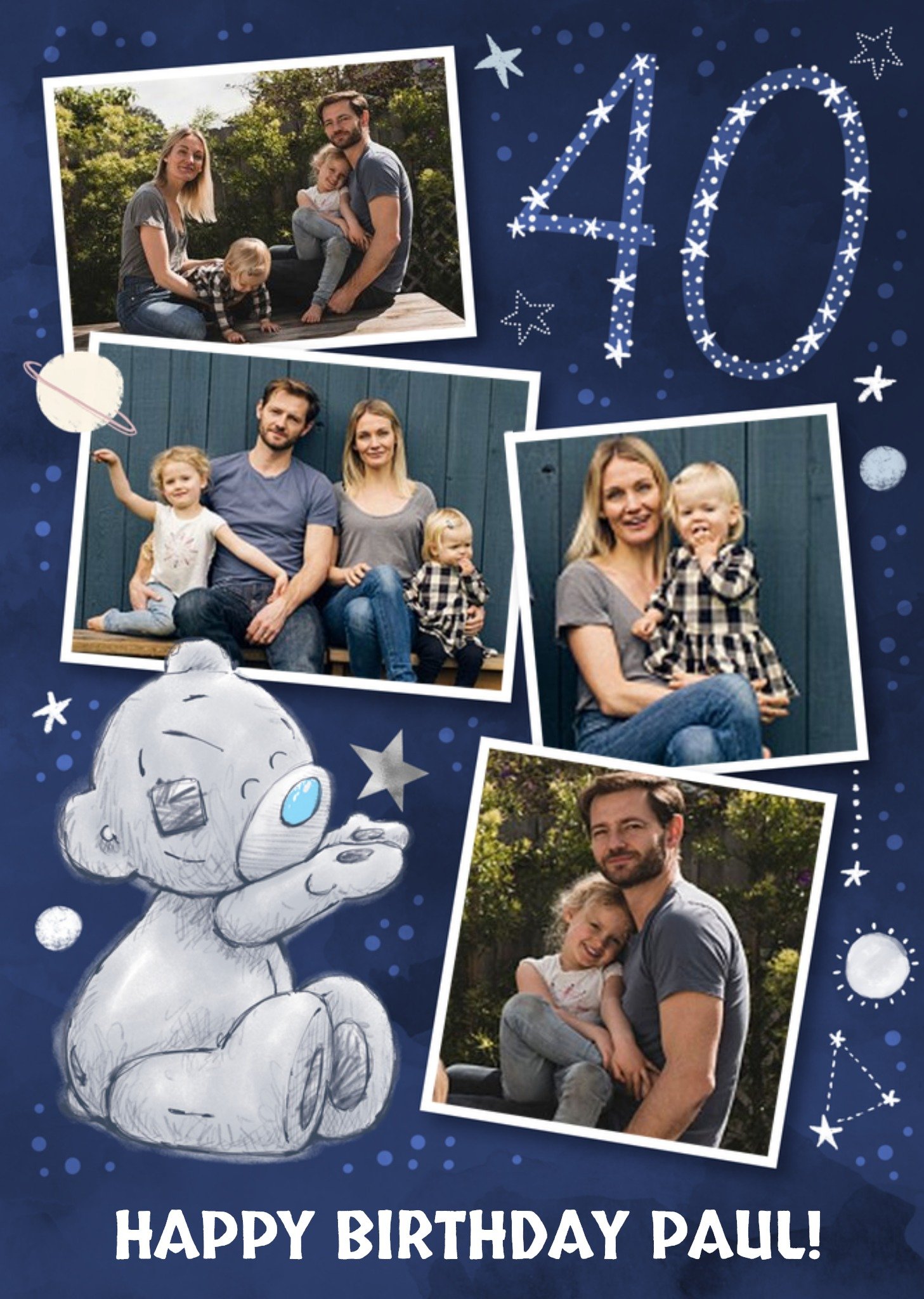 Me To You Tatty Teddy Age 40 Photo Upload Space Birthday Card