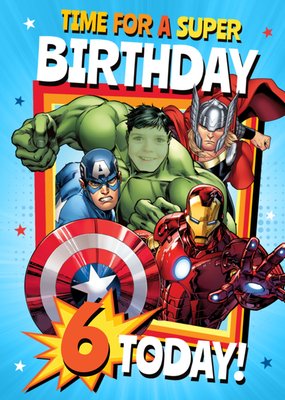 Marvel The Avengers Photo Upload Super Birthday Card