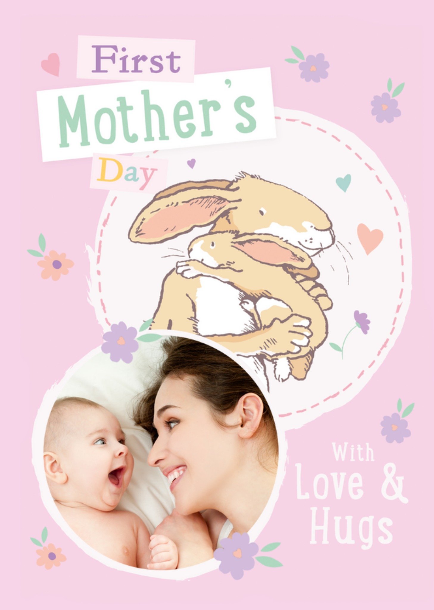 Guess How Much I Love You First Mother's Day With Love And Hugs Photo Upload Mother's Day Card, Larg