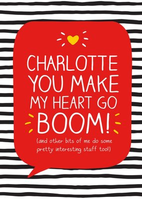 Happy Jackson Heart Go Boom Personalised Card