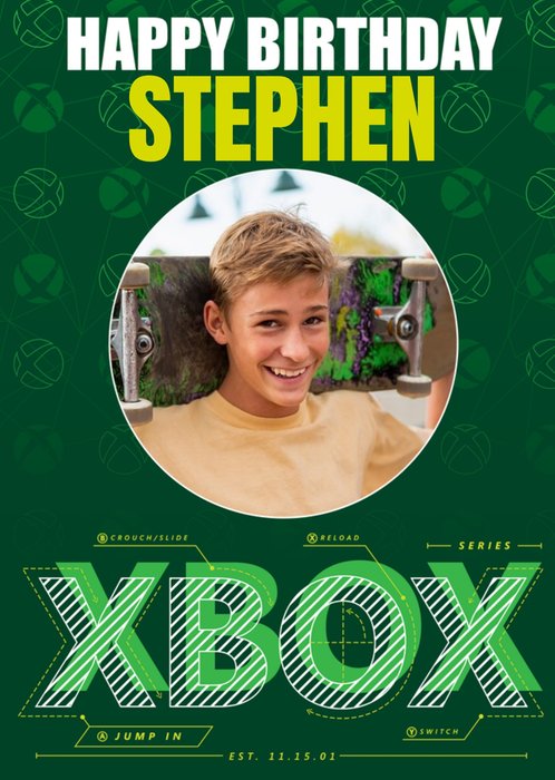 Xbox Power Photo Upload Birthday Card