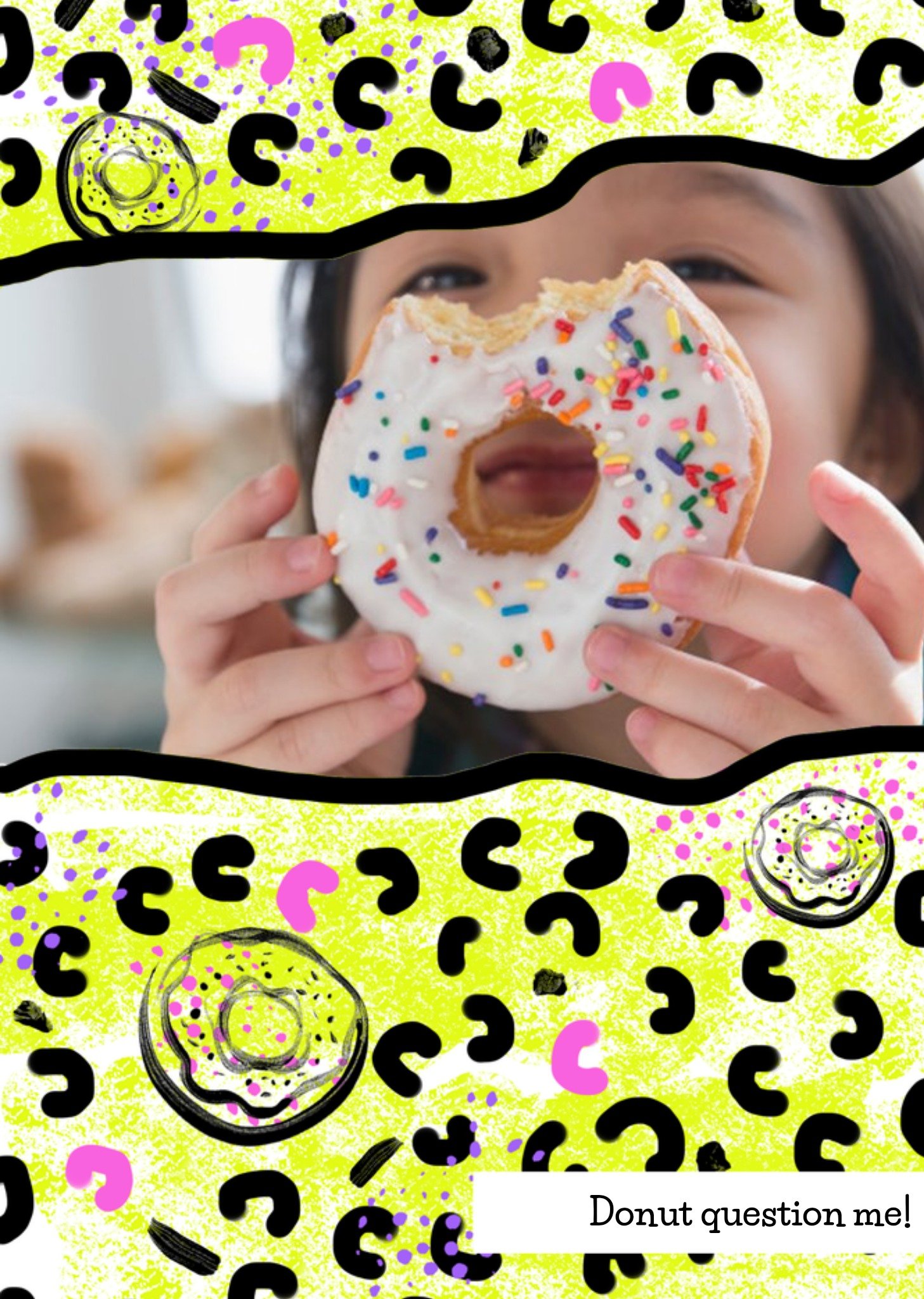 Moonpig Donut Question Me Personalised Photo Upload Birthday Card