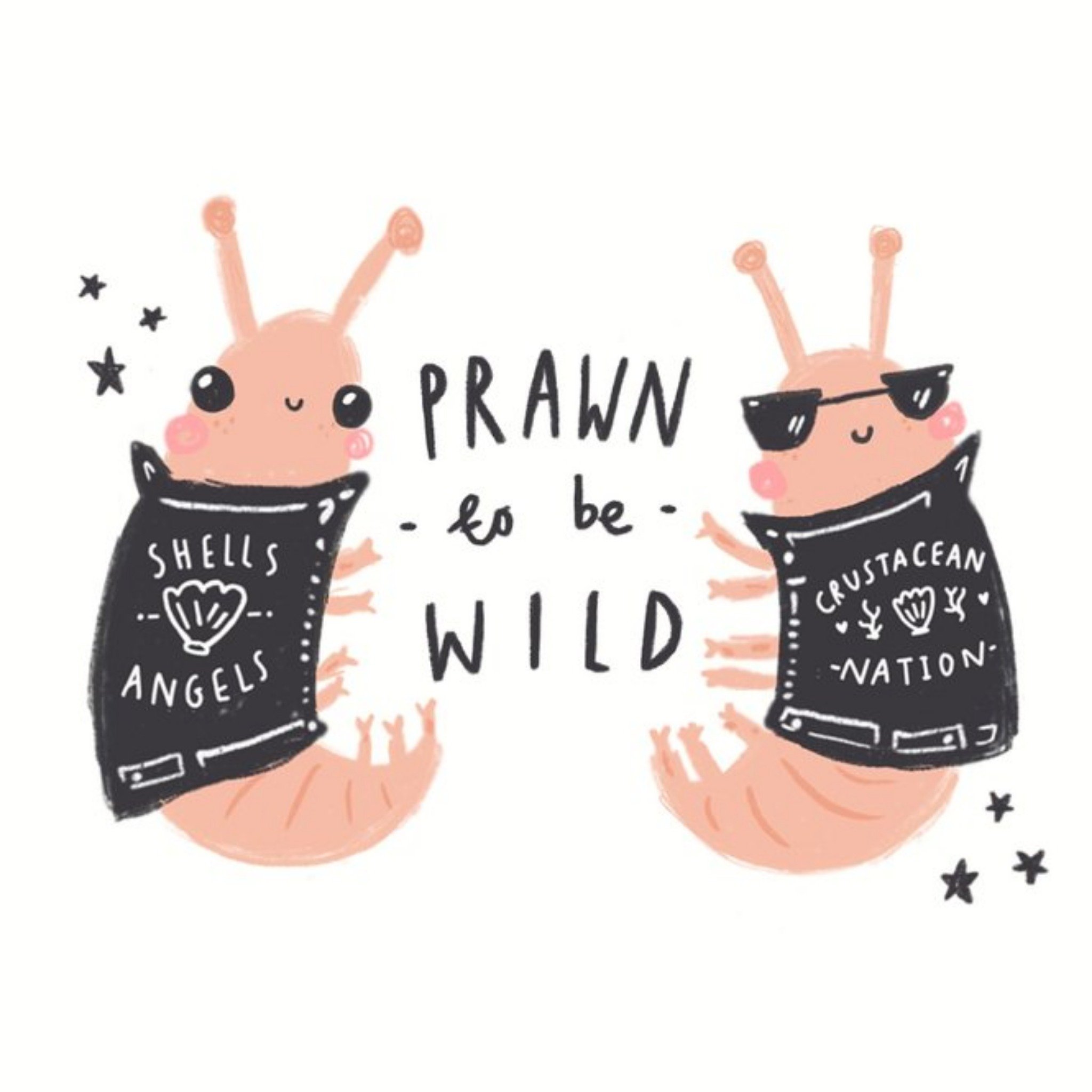 Moonpig Prawn To Be Wild Pun Illustration Card