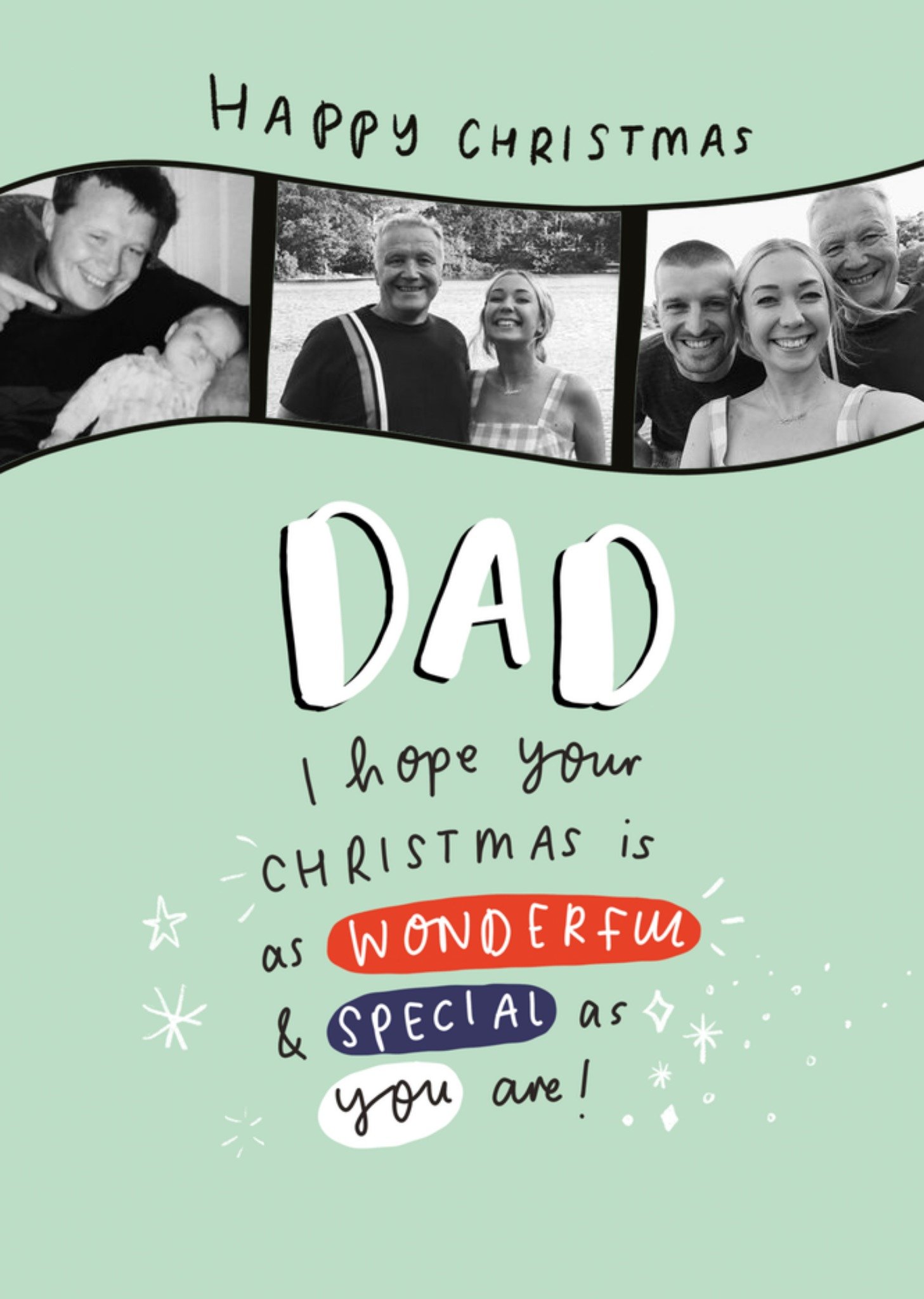 Moonpig Emily Coxhead's The Happy News Happy Christmas Dad Photo Upload Card