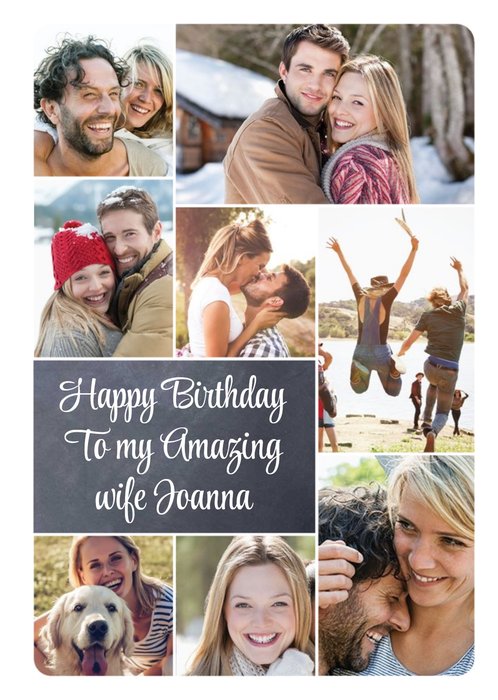 Happy Birthday Photo upload Card - Amazing wife