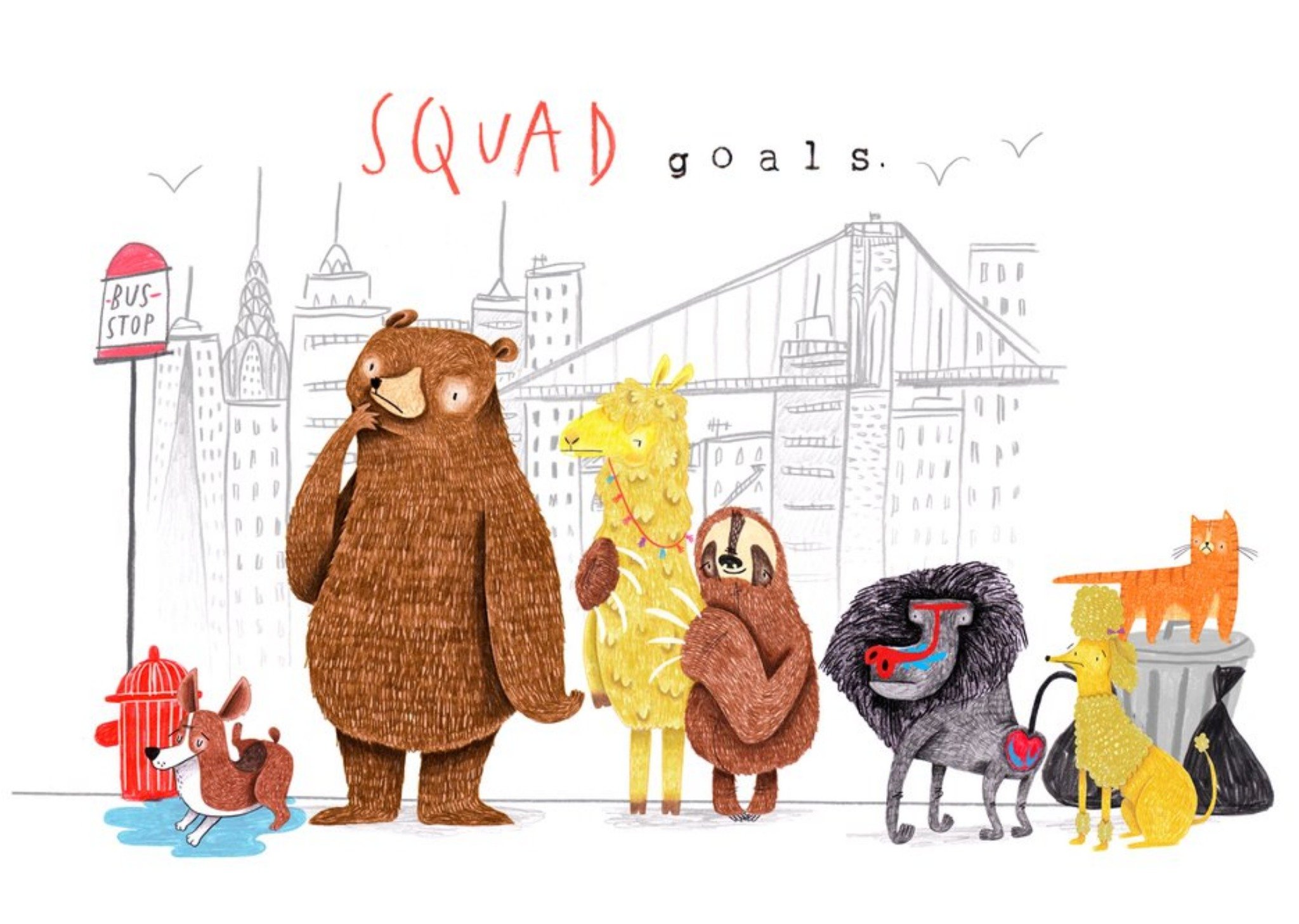 Moonpig Animal Birthday Card - Squad Goals