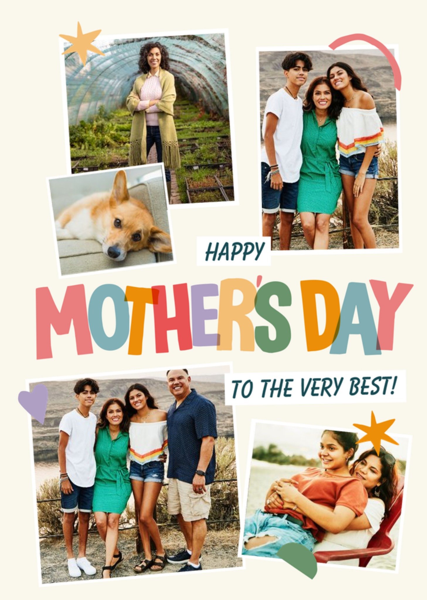 Moonpig Typographic Photo Upload Happy Mothers Day To The Very Best Photo Upload Card