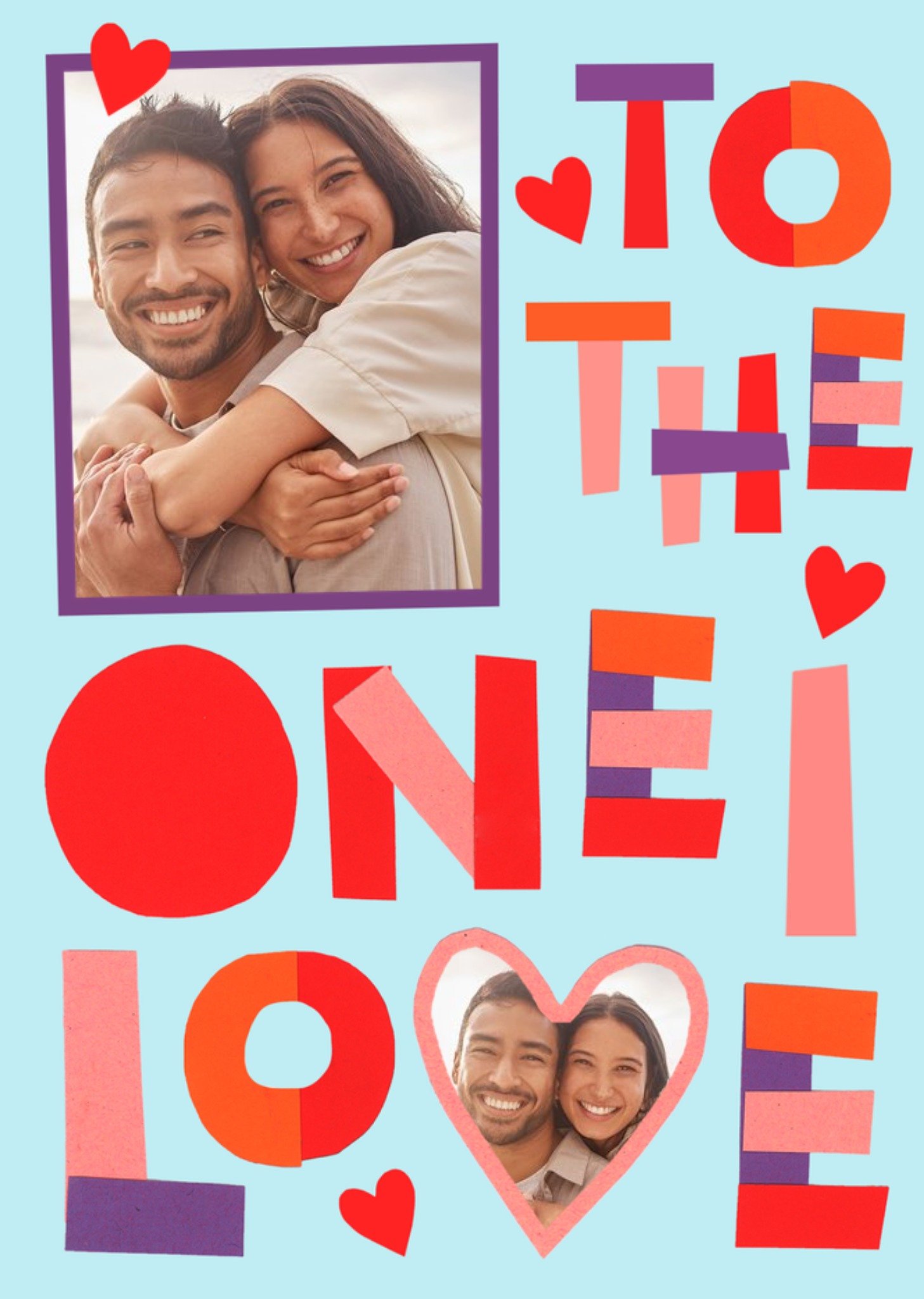 Moonpig Paper Type Craft Style One I Love Photo Upload Valentine's Day Card